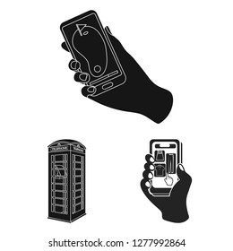 Vector illustration of phone and screen sign. Collection of phone and cellphone stock vector illustration.