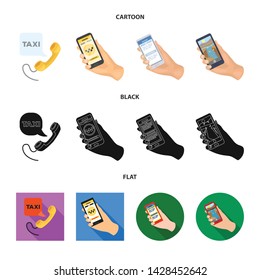 Vector illustration of phone and screen sign. Collection of phone and cellphone stock symbol for web.