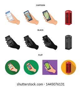 Vector illustration of phone and screen symbol. Collection of phone and cellphone stock vector illustration.