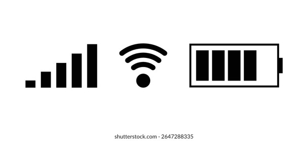 Vector illustration of phone status bar