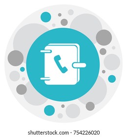 Vector Illustration Of Phone Symbol On Contact Book Icon. Premium Quality Isolated Address Notebook Element In Trendy Flat Style.