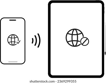 Vector illustration of a phone and a tablet on a transparent background