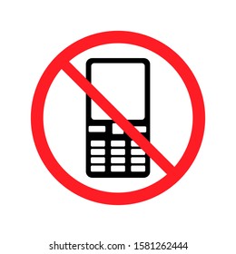 vector illustration phone use is forbidden  on a white background