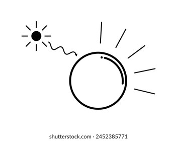 Vector illustration of phosphor icon, fluorescence substance icon on white background.