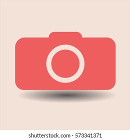 Vector Illustration of Photo Camera Icon in red
