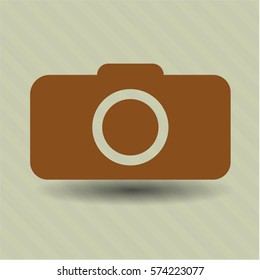 Ilustración vectorial del icono de la cámara fotográfica en marrón