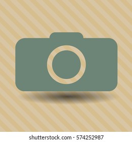 Ilustración vectorial del icono de la cámara fotográfica en gris