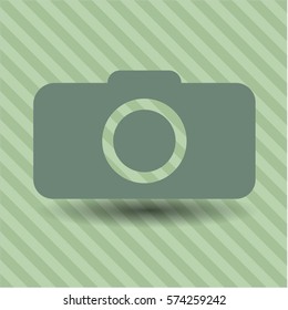 Vector Illustration of Photo Camera Icon in gray