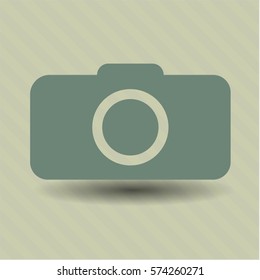 Vector Illustration of Photo Camera Icon in gray
