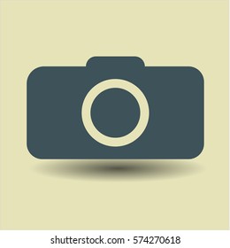 Ilustración vectorial del icono de la cámara fotográfica en verde