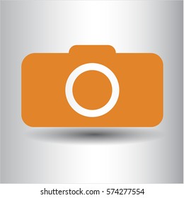 Vector Illustration of Photo Camera Icon In Orange
