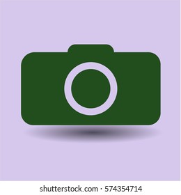 Ilustración vectorial del icono de la cámara fotográfica en verde