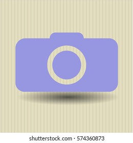 Ilustración vectorial del icono de la cámara fotográfica en violeta