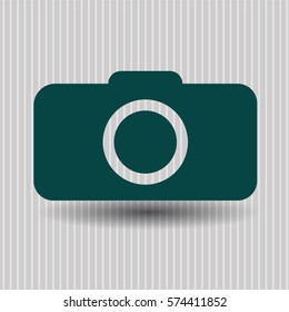 Vector Illustration of Photo Camera Icon in green