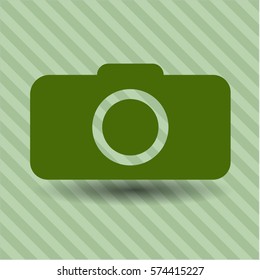 Ilustración vectorial del icono de la cámara fotográfica en verde