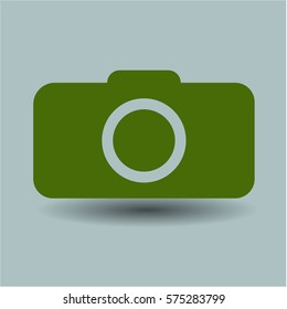 Vector Illustration of Photo Camera Icon in green
