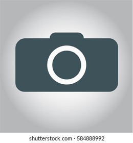 vector illustration Of Photo camera icon in gray