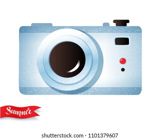 Vector illustration of photo camera isolated on white background.