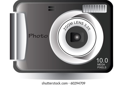 Vector illustration of a photo camera isolated on white
