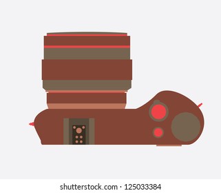 vector Illustration of photo camera on light background