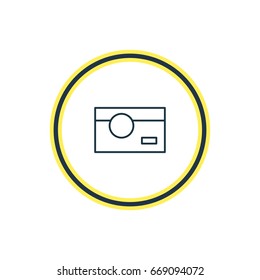 Vector Illustration Of Photo Camera Outline. Beautiful Device Element Also Can Be Used As Photography Element.