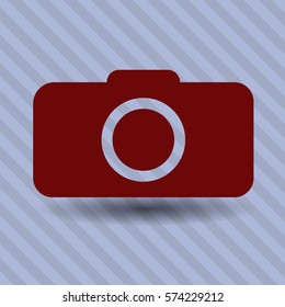 Ilustración vectorial del icono del símbolo de cámara fotográfica en marrón
