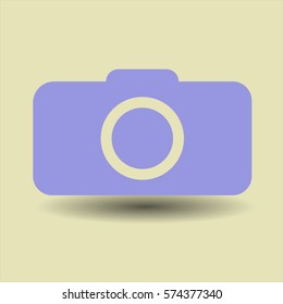 Vector Illustration of Photo Camera Or Symbol Icon in violet
