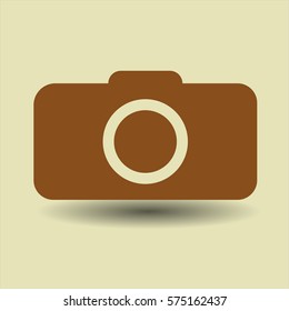 Vector Illustration of Photo Camera Or Symbol Icon in brown
