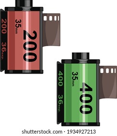 Vector illustration of photo film case.