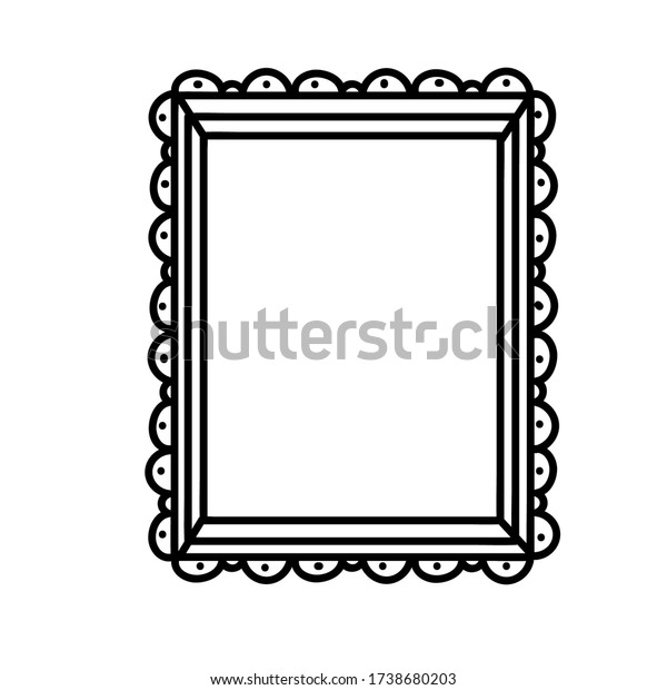 \
Vector illustration of a photo frame,\
the frame is mirrored. decorative design\
element.