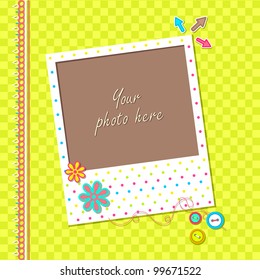 vector illustration of photo frame for scrapbook