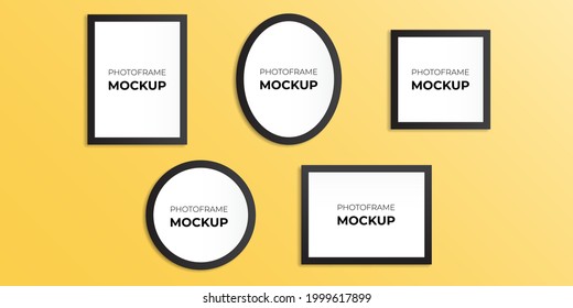 vector illustration for the photo frame set mockup
