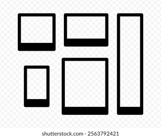 Vector illustration of Photo frame set isolated on transparent background