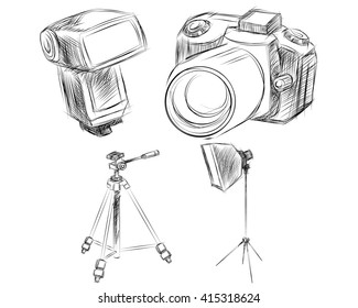 Vector illustration of a photo goods set
