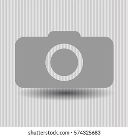 Vector Illustration of Photo Camera Icon in gray