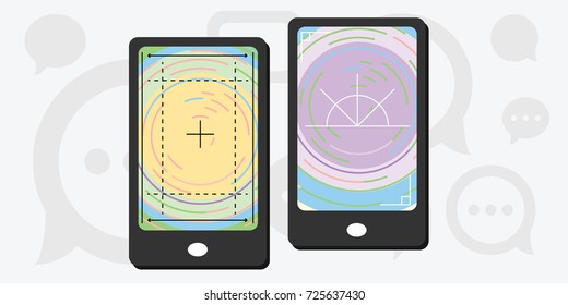 vector illustration for photo grid on mobile phone for making perfect picture alignment 