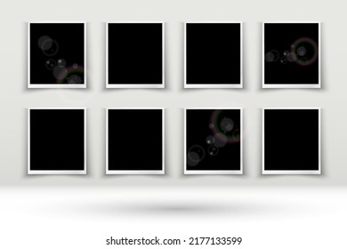 Vector illustration of a photo on a transparent background. Mockup for a photo.