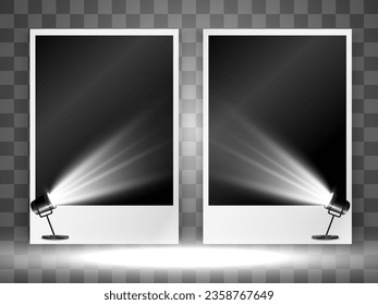 Vector illustration of a photo on a transparent background. Mockup for a photo.	