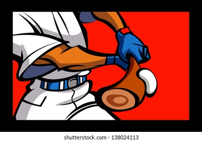 Ilustración vectorial de una fotografía de un partido de béisbol