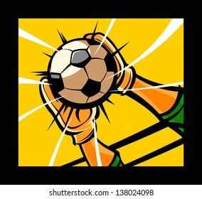 Vector illustration of a photograph of a soccer game