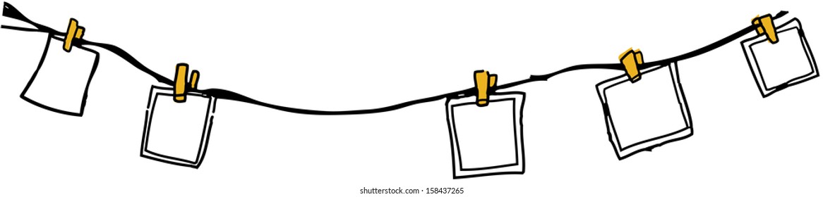 Ilustração vetorial de secagem de fotografias