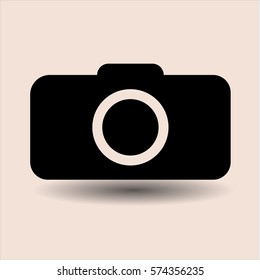 Vector Illustration of Photography Camera For Apps And Websites Icon in black