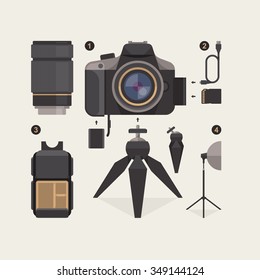 vector illustration with photography elements