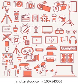 A vector illustration of Photography and Videography Icons