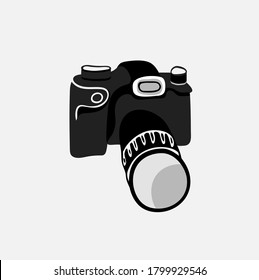 Vector illustration. Photography. Woman photographer