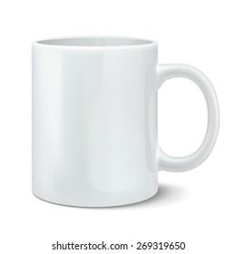 Vector illustration of photorealistic white cup