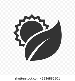Vector illustration of photosynthesis icon in dark color and transparent background(PNG).