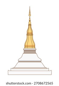 Vektorgrafik von Phra That Kham Kaen, einer Stupa in der Provinz Khon Kaen, Thailand.