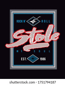 Vector illustration of phrase with reference to rock and roll.