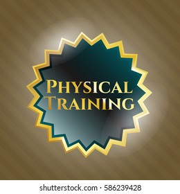 Vector illustration of Physical Training gold badge icon in Green
